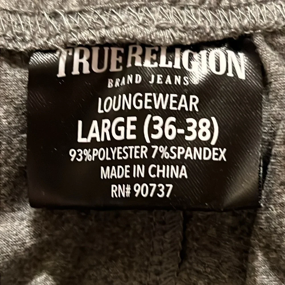 True Religion Men's Classic Logo‎ Jogger Horseshoe Sweatpants Gray Sz L (36-38)